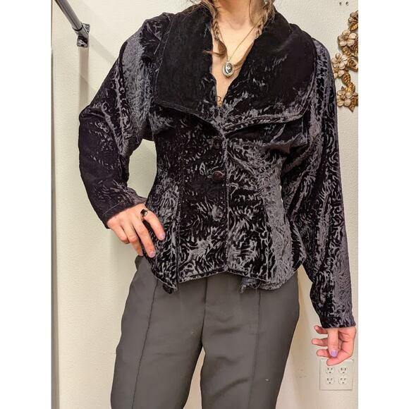 1980s Contempo Casuals Velvet Burnout Jacket - Picture 1 of 2